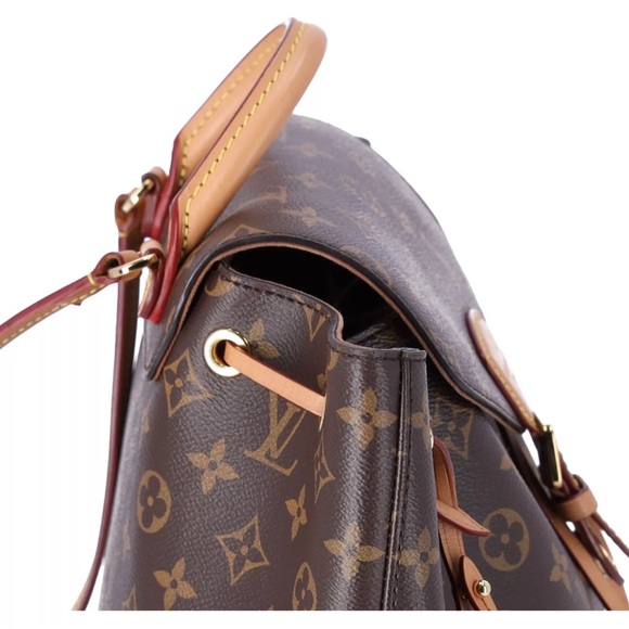 Louis Vuitton Montsouris PM Backpack Brown Monogram M45501 LV Logo Charm - Picture 9 of 16